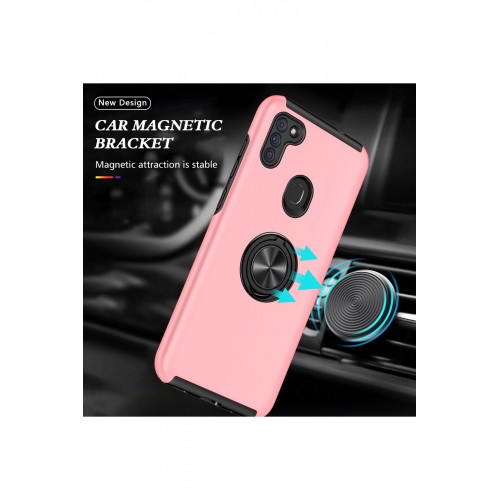 Newface Samsung Galaxy A11 Kılıf Elit Yüzüklü Kapak - Pembe Newface Samsung Galaxy A11 Kılıf Elit Yüzüklü Kapak - Pembe
