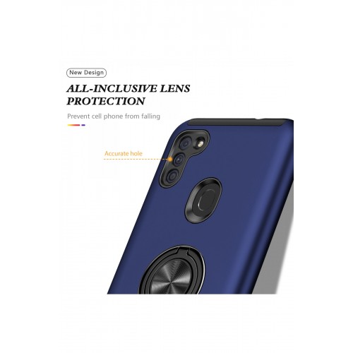 Newface Samsung Galaxy M11 Kılıf Elit Yüzüklü Kapak - Lacivert Newface Samsung Galaxy M11 Kılıf Elit Yüzüklü Kapak - Lacivert