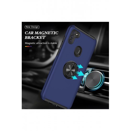 Newface Samsung Galaxy M11 Kılıf Elit Yüzüklü Kapak - Lacivert Newface Samsung Galaxy M11 Kılıf Elit Yüzüklü Kapak - Lacivert