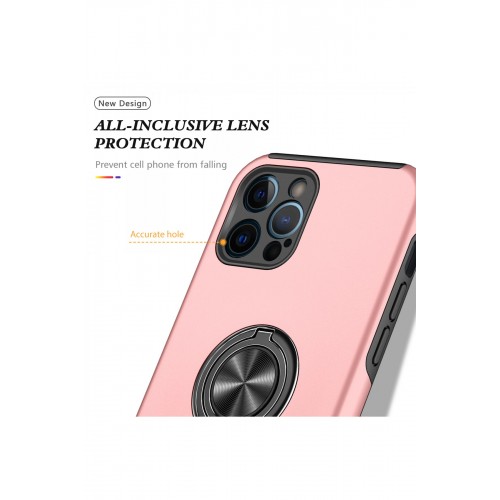 Newface iPhone 12 Pro Kılıf Elit Yüzüklü Kapak - Pembe Newface iPhone 12 Pro Kılıf Elit Yüzüklü Kapak - Pembe