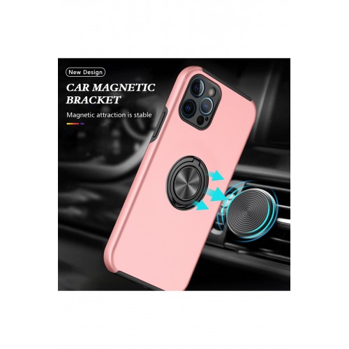 Newface iPhone 12 Pro Kılıf Elit Yüzüklü Kapak - Pembe Newface iPhone 12 Pro Kılıf Elit Yüzüklü Kapak - Pembe