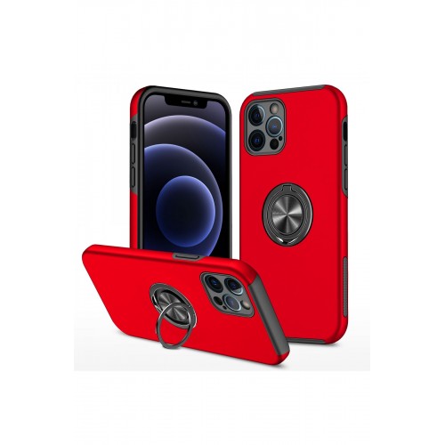 Newface iPhone 12 Pro Kılıf Elit Yüzüklü Kapak - Kırmızı Newface iPhone 12 Pro Kılıf Elit Yüzüklü Kapak - Kırmızı
