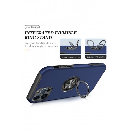 Newface iPhone 12 Pro Kılıf Elit Yüzüklü Kapak - Lacivert Newface iPhone 12 Pro Kılıf Elit Yüzüklü Kapak - Lacivert