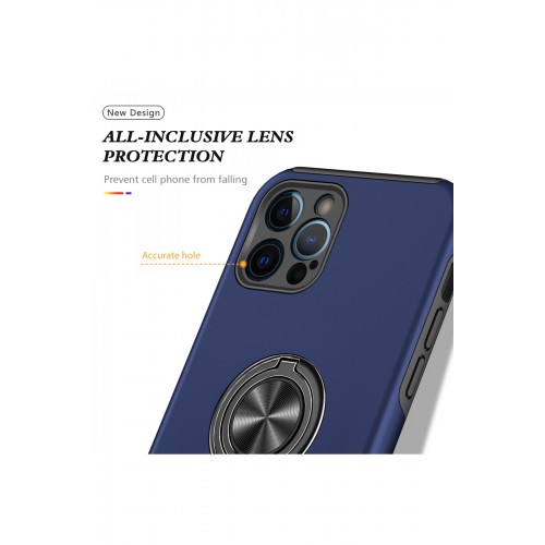 Newface iPhone 12 Pro Kılıf Elit Yüzüklü Kapak - Lacivert Newface iPhone 12 Pro Kılıf Elit Yüzüklü Kapak - Lacivert