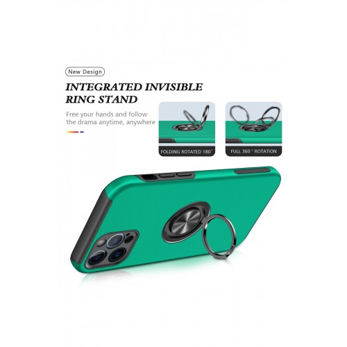 Newface iPhone 12 Pro Kılıf Elit Yüzüklü Kapak - Yeşil Newface iPhone 12 Pro Kılıf Elit Yüzüklü Kapak - Yeşil