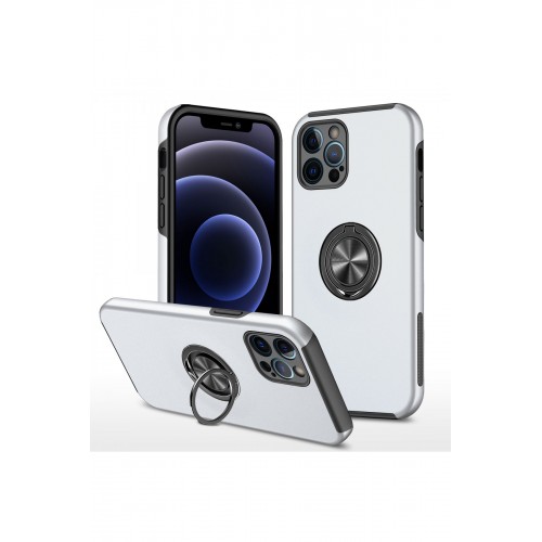 Newface iPhone 12 Pro Kılıf Elit Yüzüklü Kapak - Gümüş Newface iPhone 12 Pro Kılıf Elit Yüzüklü Kapak - Gümüş