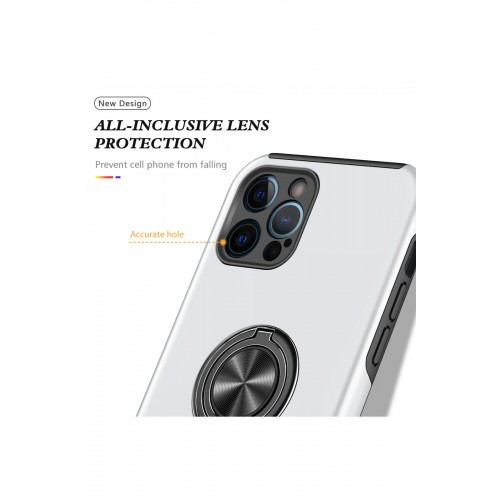 Newface iPhone 12 Pro Kılıf Elit Yüzüklü Kapak - Gümüş Newface iPhone 12 Pro Kılıf Elit Yüzüklü Kapak - Gümüş