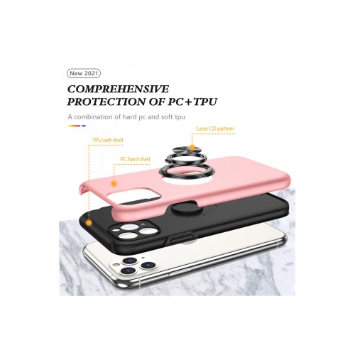 Newface iPhone 11 Pro Kılıf Elit Yüzüklü Kapak - Pembe Newface iPhone 11 Pro Kılıf Elit Yüzüklü Kapak - Pembe