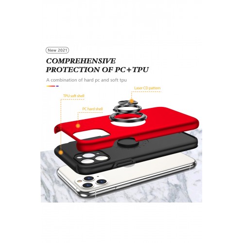 Newface iPhone 11 Pro Kılıf Elit Yüzüklü Kapak - Kırmızı Newface iPhone 11 Pro Kılıf Elit Yüzüklü Kapak - Kırmızı