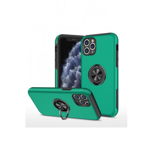 Newface iPhone 11 Pro Kılıf Elit Yüzüklü Kapak - Yeşil