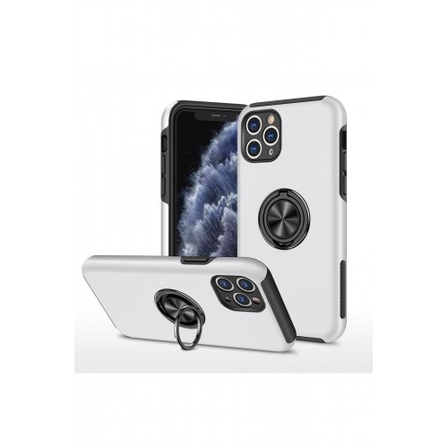 Newface iPhone 11 Pro Kılıf Elit Yüzüklü Kapak - Gümüş Newface iPhone 11 Pro Kılıf Elit Yüzüklü Kapak - Gümüş
