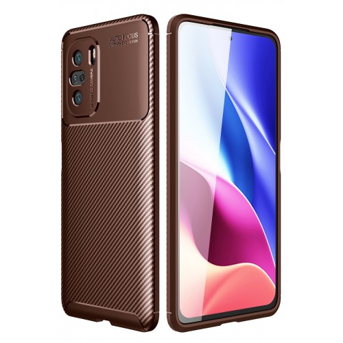 Newface Xiaomi Mi 11i Kılıf Focus Karbon Silikon - Kahverengi