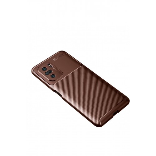 Newface Xiaomi Redmi K40 Pro Kılıf Focus Karbon Silikon - Kahverengi Newface Xiaomi Redmi K40 Pro Kılıf Focus Karbon Silikon - Kahverengi