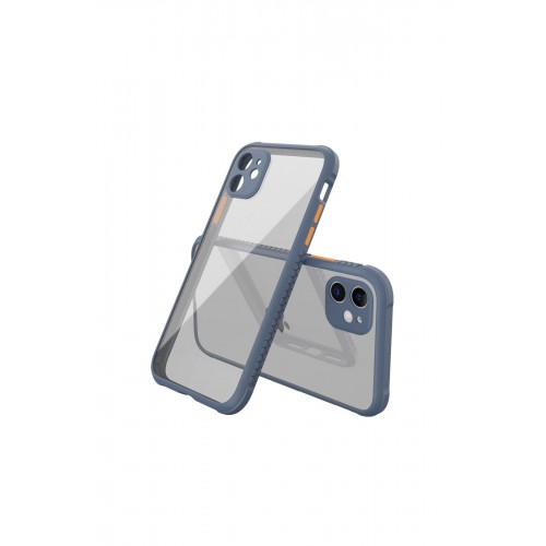Newface iPhone 12 Mini Kılıf Miami Şeffaf Silikon  - Gri