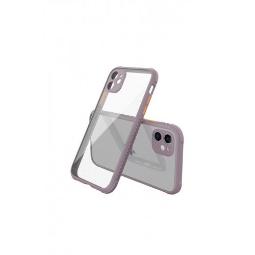 Newface iPhone 12 Mini Kılıf Miami Şeffaf Silikon - Açık Mor Newface iPhone 12 Mini Kılıf Miami Şeffaf Silikon - Açık Mor