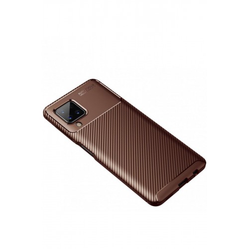Newface Samsung Galaxy M12 Kılıf Focus Karbon Silikon - Kahverengi Newface Samsung Galaxy M12 Kılıf Focus Karbon Silikon - Kahverengi