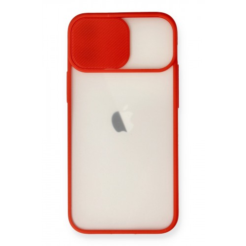 Newface iPhone 11 Kılıf Palm Buzlu Kamera Sürgülü Silikon - Kırmızı Newface iPhone 11 Kılıf Palm Buzlu Kamera Sürgülü Silikon - Kırmızı