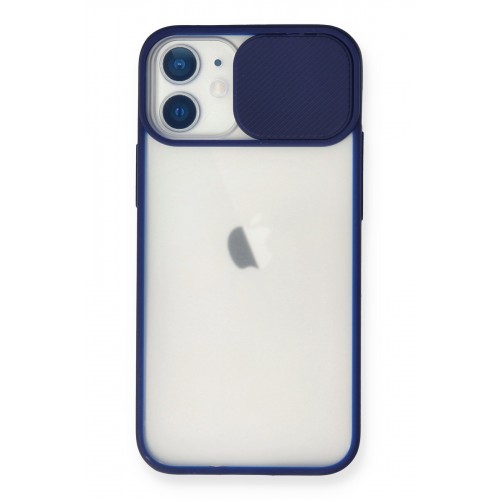 Newface iPhone 11 Kılıf Palm Buzlu Kamera Sürgülü Silikon - Lacivert