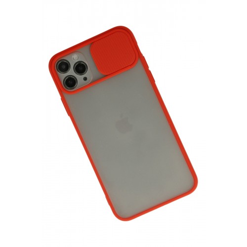 Newface iPhone 11 Pro Max Kılıf Palm Buzlu Kamera Sürgülü Silikon - Kırmızı Newface iPhone 11 Pro Max Kılıf Palm Buzlu Kamera Sürgülü Silikon - Kırmızı