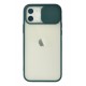 Newface iPhone 12 Kılıf Palm Buzlu Kamera Sürgülü Silikon - Yeşil