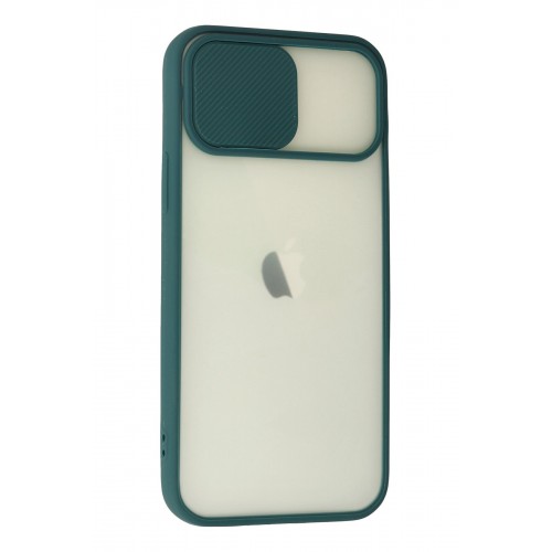 Newface iPhone 12 Kılıf Palm Buzlu Kamera Sürgülü Silikon - Yeşil Newface iPhone 12 Kılıf Palm Buzlu Kamera Sürgülü Silikon - Yeşil