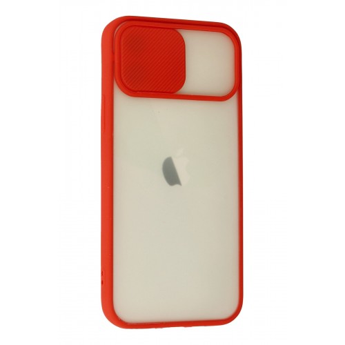 Newface iPhone 12 Kılıf Palm Buzlu Kamera Sürgülü Silikon - Kırmızı Newface iPhone 12 Kılıf Palm Buzlu Kamera Sürgülü Silikon - Kırmızı