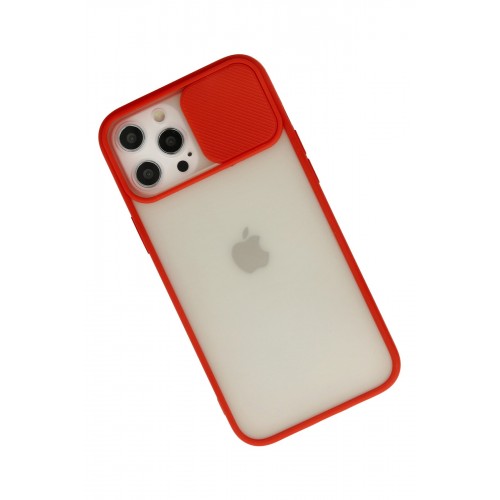 Newface iPhone 12 Pro Max Kılıf Palm Buzlu Kamera Sürgülü Silikon - Kırmızı Newface iPhone 12 Pro Max Kılıf Palm Buzlu Kamera Sürgülü Silikon - Kırmızı