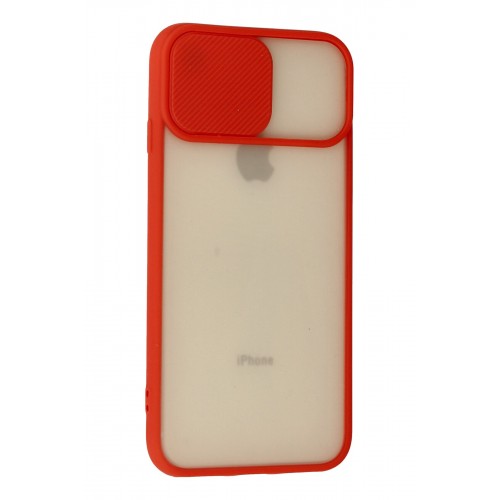 Newface iPhone 7 Kılıf Palm Buzlu Kamera Sürgülü Silikon - Kırmızı Newface iPhone 7 Kılıf Palm Buzlu Kamera Sürgülü Silikon - Kırmızı