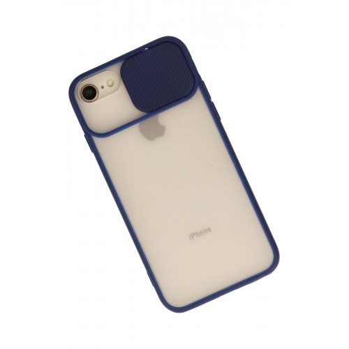 Newface iPhone 7 Kılıf Palm Buzlu Kamera Sürgülü Silikon - Lacivert Newface iPhone 7 Kılıf Palm Buzlu Kamera Sürgülü Silikon - Lacivert