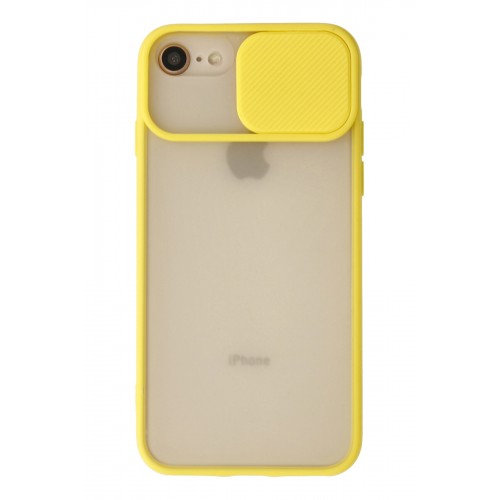 Newface iPhone 7 Kılıf Palm Buzlu Kamera Sürgülü Silikon - Sarı Newface iPhone 7 Kılıf Palm Buzlu Kamera Sürgülü Silikon - Sarı
