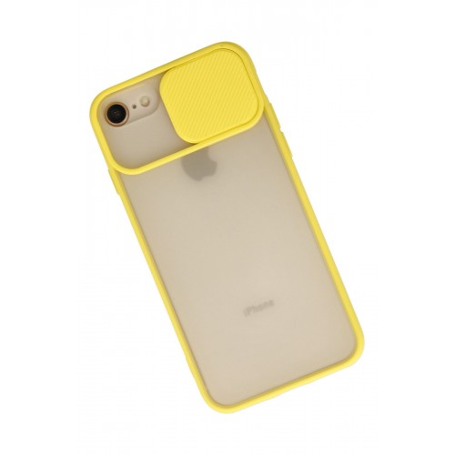 Newface iPhone 7 Kılıf Palm Buzlu Kamera Sürgülü Silikon - Sarı Newface iPhone 7 Kılıf Palm Buzlu Kamera Sürgülü Silikon - Sarı