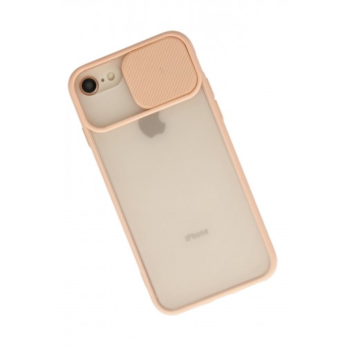 Newface iPhone 7 Kılıf Palm Buzlu Kamera Sürgülü Silikon - Pembe Newface iPhone 7 Kılıf Palm Buzlu Kamera Sürgülü Silikon - Pembe