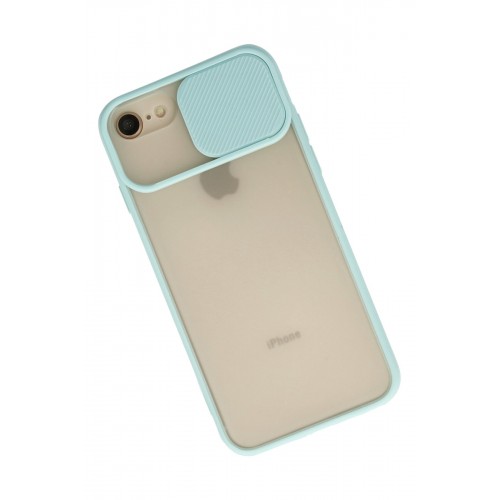 Newface iPhone 7 Kılıf Palm Buzlu Kamera Sürgülü Silikon - Turkuaz Newface iPhone 7 Kılıf Palm Buzlu Kamera Sürgülü Silikon - Turkuaz