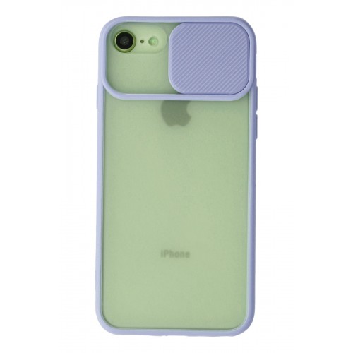Newface iPhone 8 Kılıf Palm Buzlu Kamera Sürgülü Silikon - Lila Newface iPhone 8 Kılıf Palm Buzlu Kamera Sürgülü Silikon - Lila