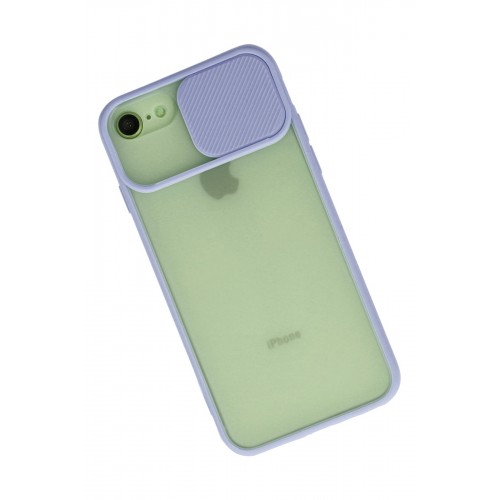 Newface iPhone 8 Kılıf Palm Buzlu Kamera Sürgülü Silikon - Lila Newface iPhone 8 Kılıf Palm Buzlu Kamera Sürgülü Silikon - Lila