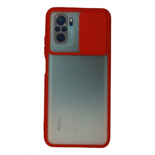 Newface Xiaomi Redmi Note 10 Kılıf Palm Buzlu Kamera Sürgülü Silikon - Kırmızı Newface Xiaomi Redmi Note 10 Kılıf Palm Buzlu Kamera Sürgülü Silikon - Kırmızı