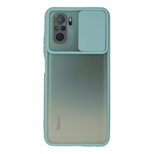 Newface Xiaomi Redmi Note 10S Kılıf Palm Buzlu Kamera Sürgülü Silikon - Turkuaz