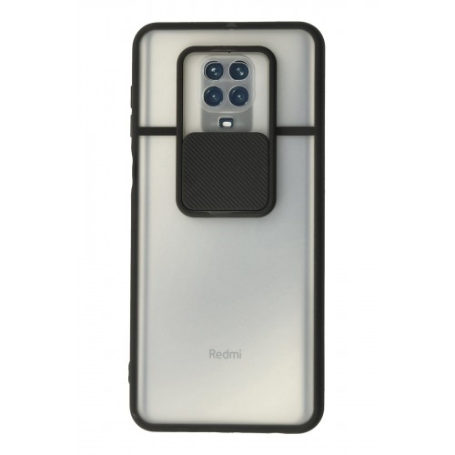 Newface Xiaomi Redmi Note 9S Kılıf Palm Buzlu Kamera Sürgülü Silikon - Siyah