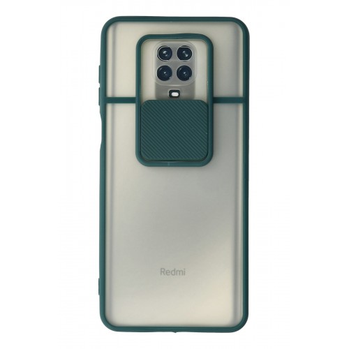 Newface Xiaomi Redmi Note 9S Kılıf Palm Buzlu Kamera Sürgülü Silikon - Yeşil