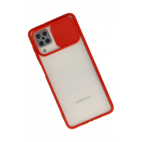 Newface Samsung Galaxy A12 Kılıf Palm Buzlu Kamera Sürgülü Silikon - Kırmızı Newface Samsung Galaxy A12 Kılıf Palm Buzlu Kamera Sürgülü Silikon - Kırmızı