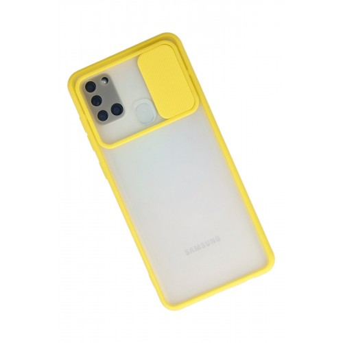 Newface Samsung Galaxy A21S Kılıf Palm Buzlu Kamera Sürgülü Silikon - Sarı Newface Samsung Galaxy A21S Kılıf Palm Buzlu Kamera Sürgülü Silikon - Sarı