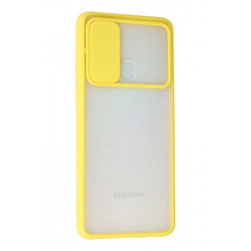 Newface Samsung Galaxy A21S Kılıf Palm Buzlu Kamera Sürgülü Silikon - Sarı Newface Samsung Galaxy A21S Kılıf Palm Buzlu Kamera Sürgülü Silikon - Sarı