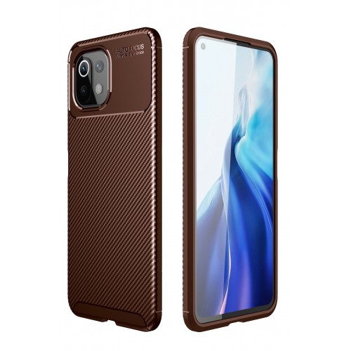 Newface Xiaomi Mİ 11 Lite Kılıf Focus Karbon Silikon - Kahverengi Newface Xiaomi Mİ 11 Lite Kılıf Focus Karbon Silikon - Kahverengi
