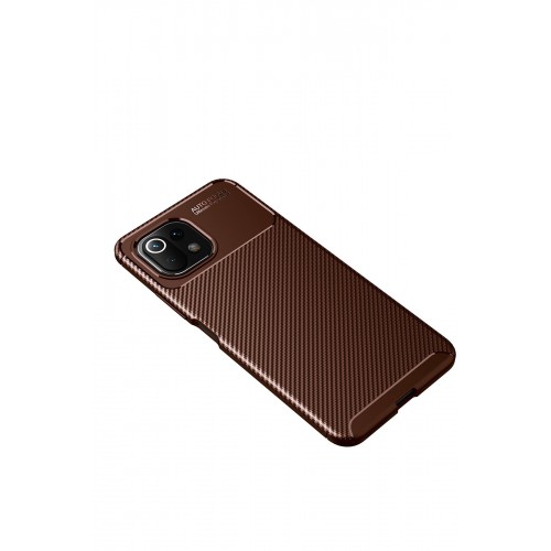 Newface Xiaomi Mİ 11 Lite Kılıf Focus Karbon Silikon - Kahverengi Newface Xiaomi Mİ 11 Lite Kılıf Focus Karbon Silikon - Kahverengi