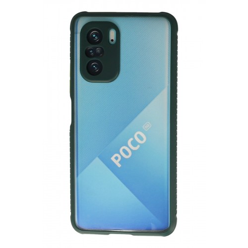 Newface Xiaomi Redmi K40 Kılıf Miami Şeffaf Silikon  - Koyu Yeşil