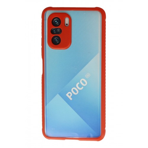 Newface Xiaomi Redmi K40 Pro Kılıf Miami Şeffaf Silikon  - Kırmızı