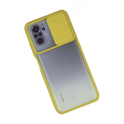 Newface Xiaomi Redmi Note 10S Kılıf Palm Buzlu Kamera Sürgülü Silikon - Sarı Newface Xiaomi Redmi Note 10S Kılıf Palm Buzlu Kamera Sürgülü Silikon - Sarı