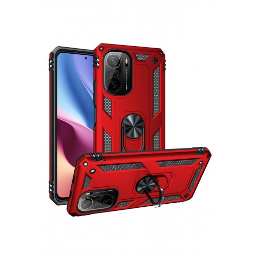 Newface Xiaomi Redmi K40 Kılıf Sofya Yüzüklü Silikon Kapak - Kırmızı Newface Xiaomi Redmi K40 Kılıf Sofya Yüzüklü Silikon Kapak - Kırmızı