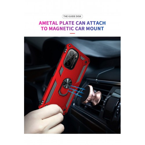 Newface Xiaomi Redmi K40 Kılıf Sofya Yüzüklü Silikon Kapak - Kırmızı Newface Xiaomi Redmi K40 Kılıf Sofya Yüzüklü Silikon Kapak - Kırmızı