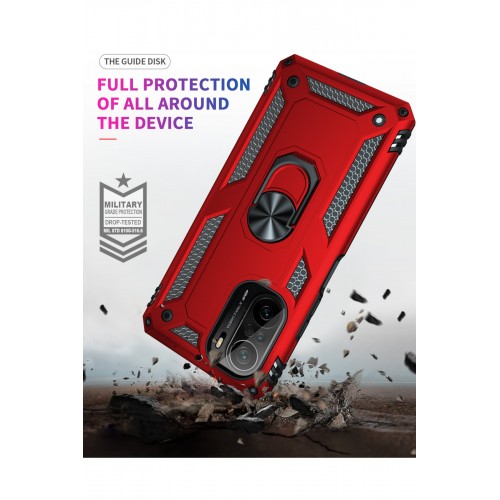 Newface Xiaomi Redmi K40 Kılıf Sofya Yüzüklü Silikon Kapak - Kırmızı Newface Xiaomi Redmi K40 Kılıf Sofya Yüzüklü Silikon Kapak - Kırmızı